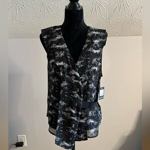 Badgley Mischka Pixelated Dot Sleeveless Blouse